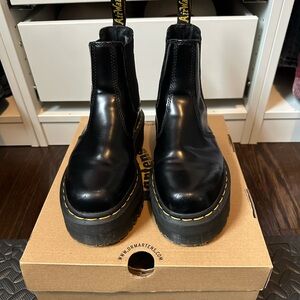 Dr. Martens Black Chelsea Boots with Yellow Stitching